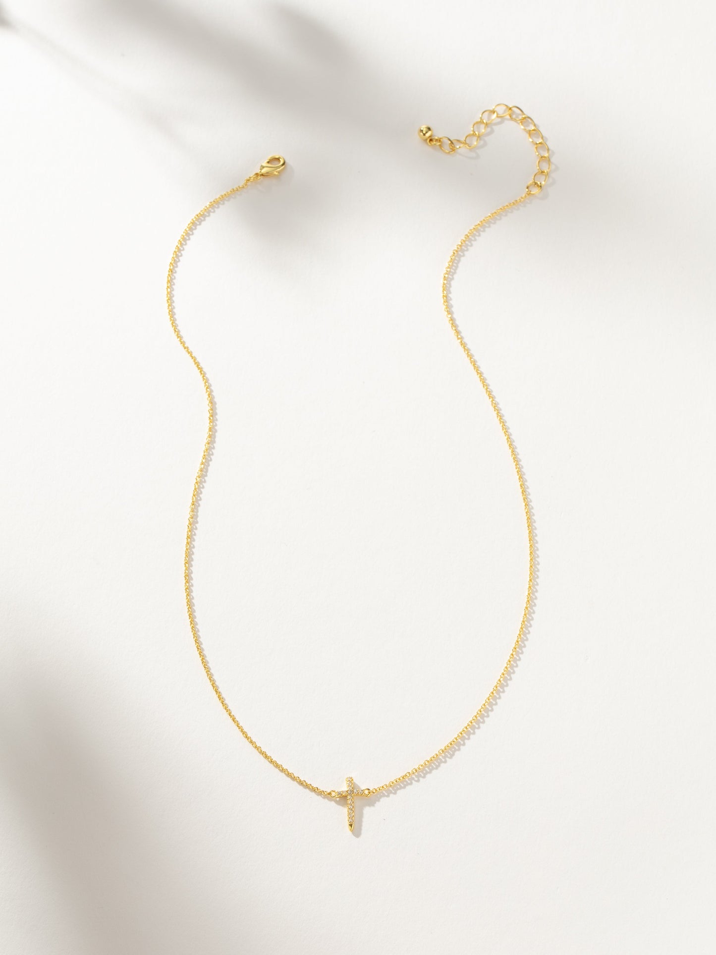 Simple Cross Necklace | Gold | Product Image | Uncommon James