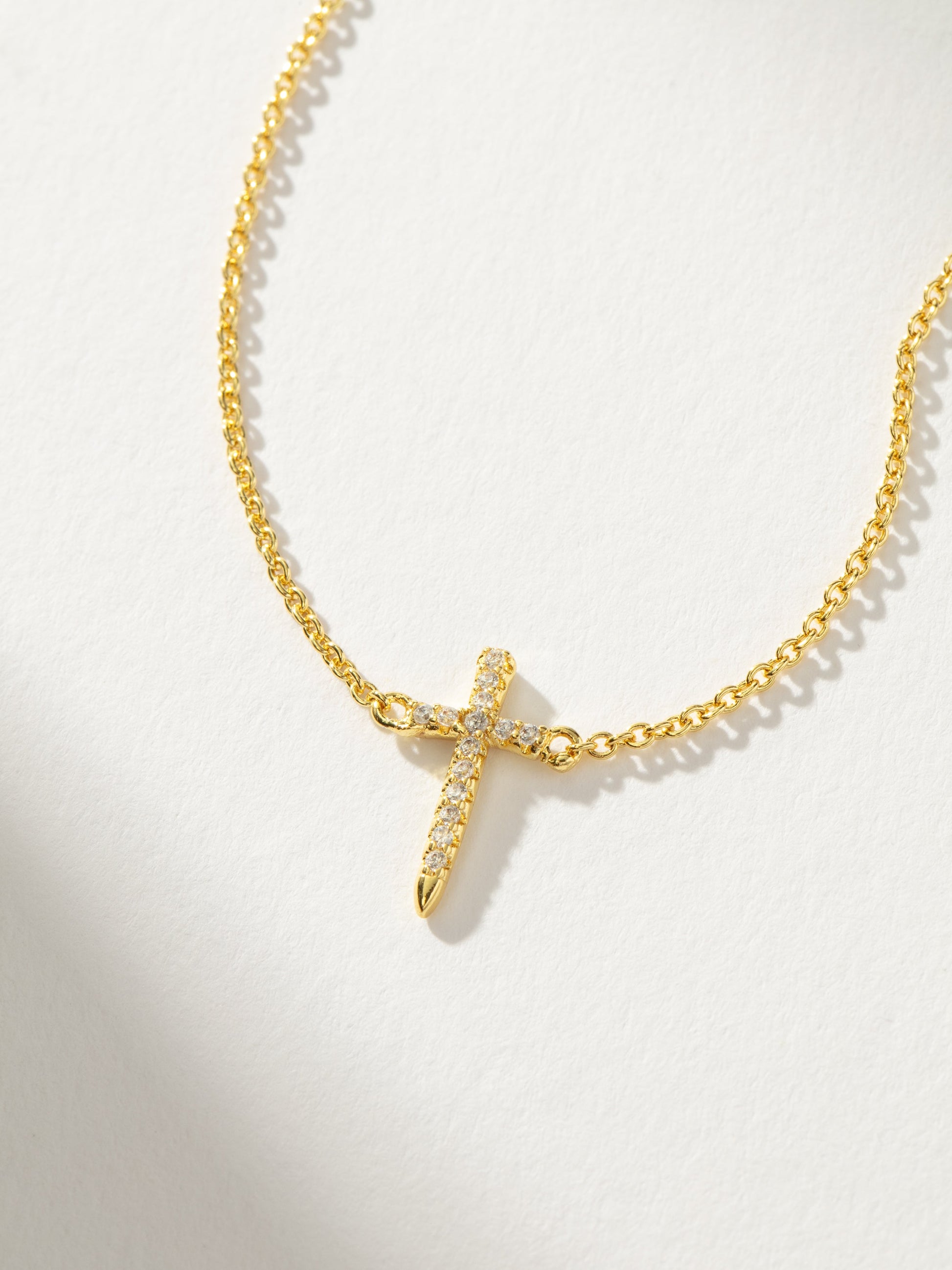 Simple Cross Necklace | Gold | Product Detail Image | Uncommon James