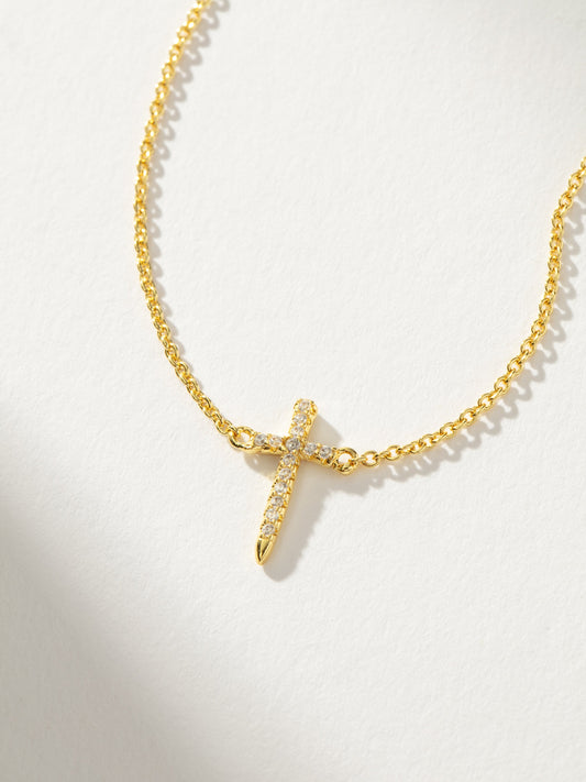 Simple Cross Necklace | Gold | Product Detail Image | Uncommon James
