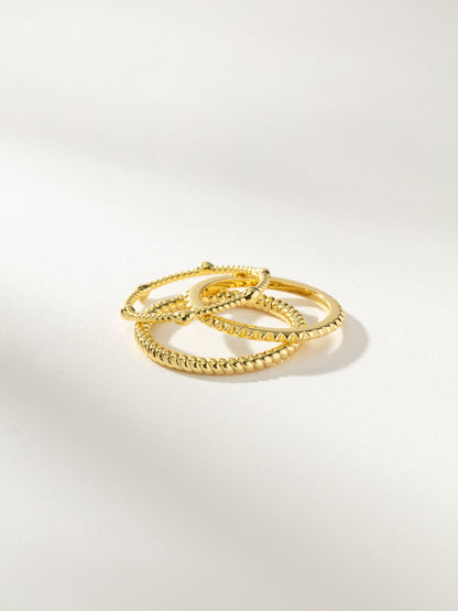 ["No Boundaries Ring (Set of 3) ", " Gold ", " Product Detail Image ", " Uncommon James"]