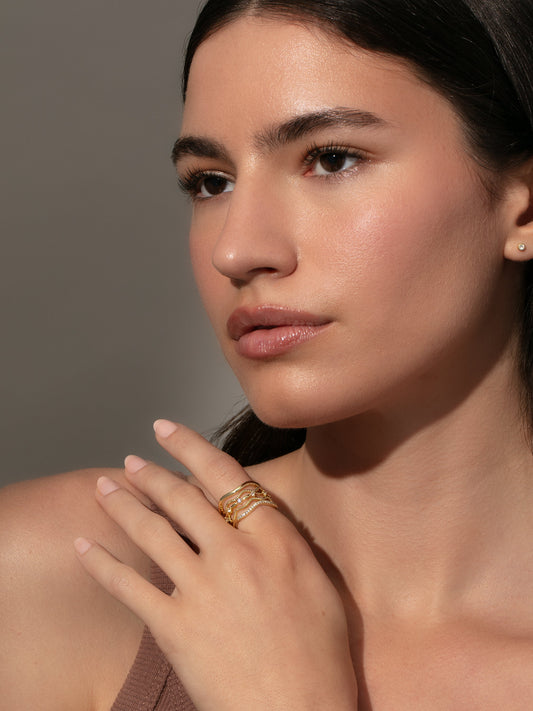 Vintage 5 Layered Ring Set | Gold | Product Image | Uncommon James