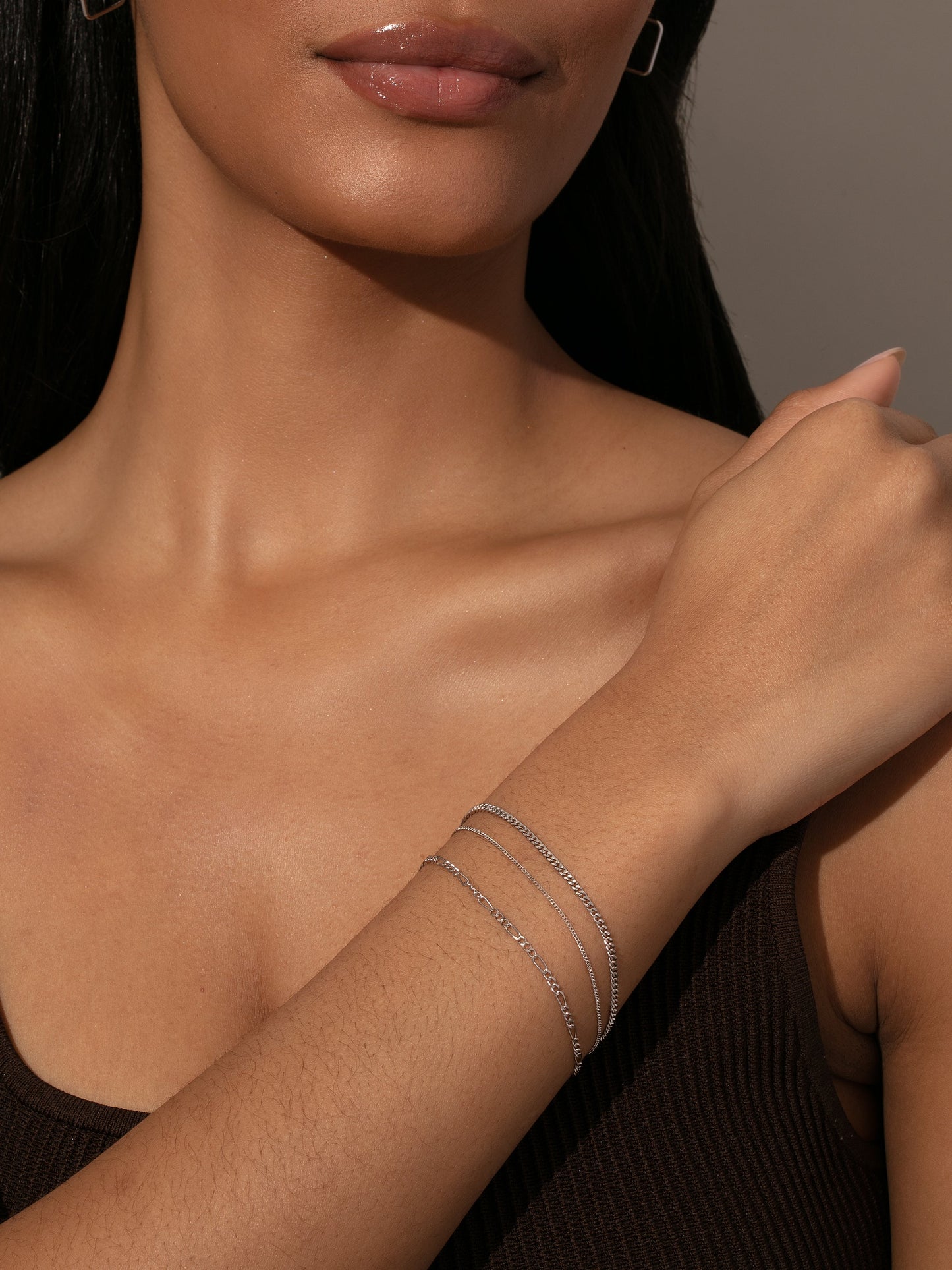 Mini Gilded Bracelets | Sterling Silver | Model Image | Uncommon James