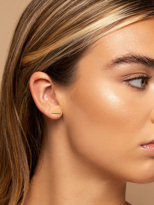 Bar Stud Earrings | Gold | Product Image | Uncommon James
