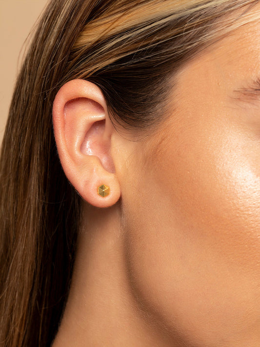 Pyramid Stud Earrings | Gold | Product Image | Uncommon James