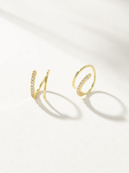 ["Seeing Double Earrings ", " Gold Clear ", " Product Image ", " Uncommon James"]