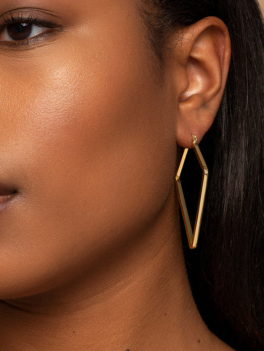 Sharp Edge Hoops | Gold | Product Image | Uncommon James