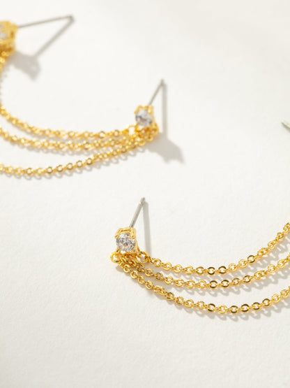 ["Triple Chain Ear Climber ", " Gold ", " Product Detail Image ", " Uncommon James"]