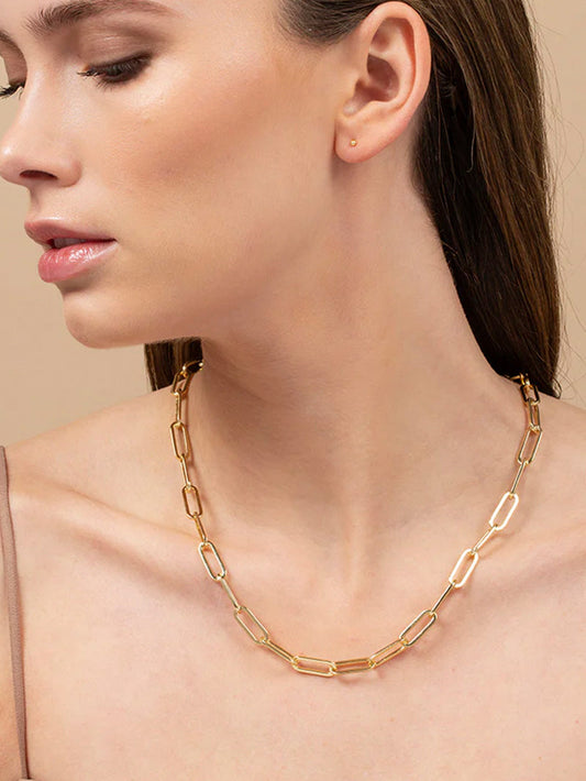 Linked Up Necklace | Gold Long | Product Image | Uncommon James