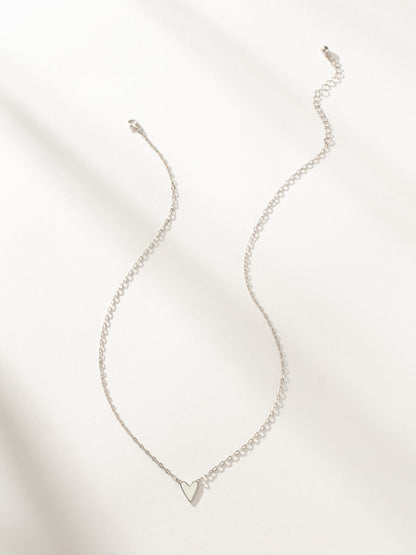Mini White Heart Necklace | Sterling Silver | Product Image | Uncommon James