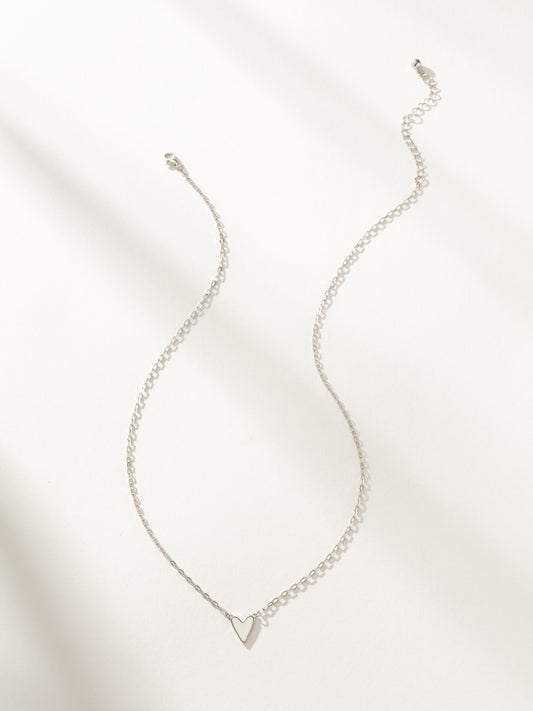Mini White Heart Necklace | Sterling Silver | Product Image | Uncommon James