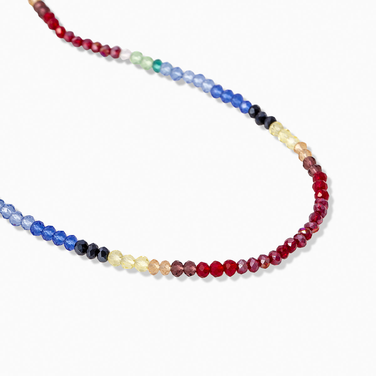 Rainbow Beaded Necklace | Gold | Detail Image | Uncommon James