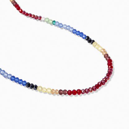 ["Rainbow Beaded Necklace ", " Gold ", " Detail Image ", " Uncommon James"]