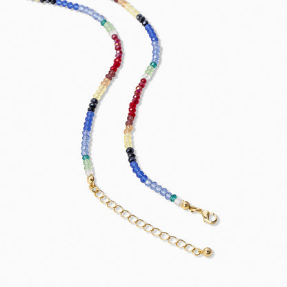 ["Rainbow Beaded Necklace ", " Gold ", " Detail Image 2 ", " Uncommon James"]