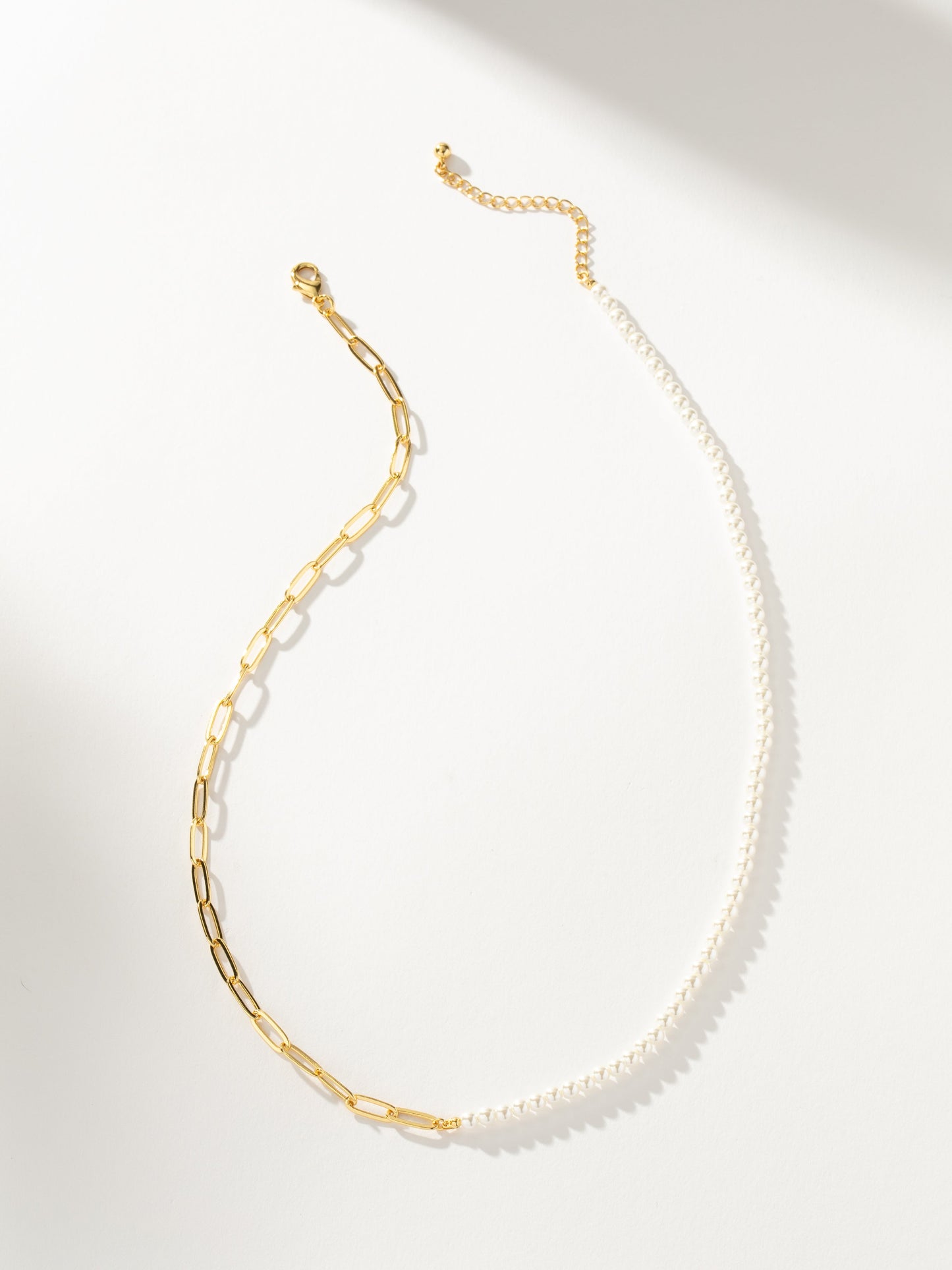 Split Personality Pearl Necklace | Gold | Product Image | Uncommon James