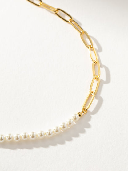 ["Split Personality Pearl Necklace ", " Gold ", " Product Detail Image ", " Uncommon James"]