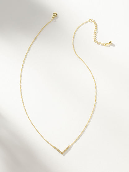 ["Baby V Necklace ", " Gold Clear ", " Product Image ", " Uncommon James"]
