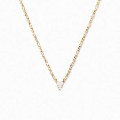 White Heart Necklace Small | Gold | Product Image | Uncommon James