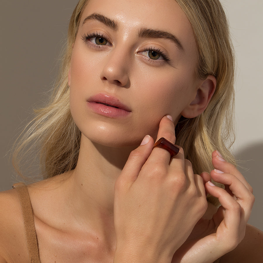 Brown Lucite Ring | Resin | Model Image 2 | Uncommon James