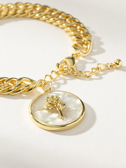 ["Pearlescent Rose Bracelet ", " Gold ", " Product Detail Image ", " Uncommon James"]