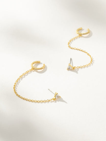 ["Chain and Cuff Ear Climber ", " Gold ", " Product Image ", " Uncommon James"]