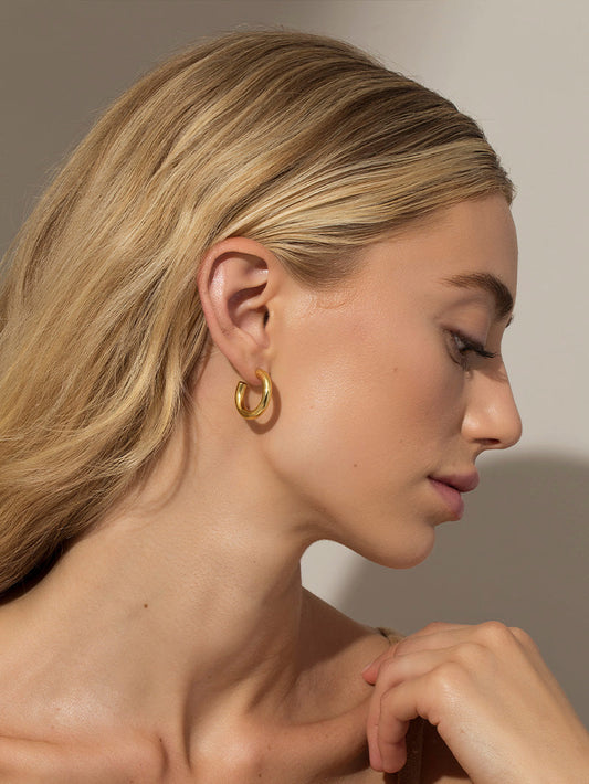 Classic Thick Gold Hoop Earrings | Gold Small | Product Image | Uncommon James