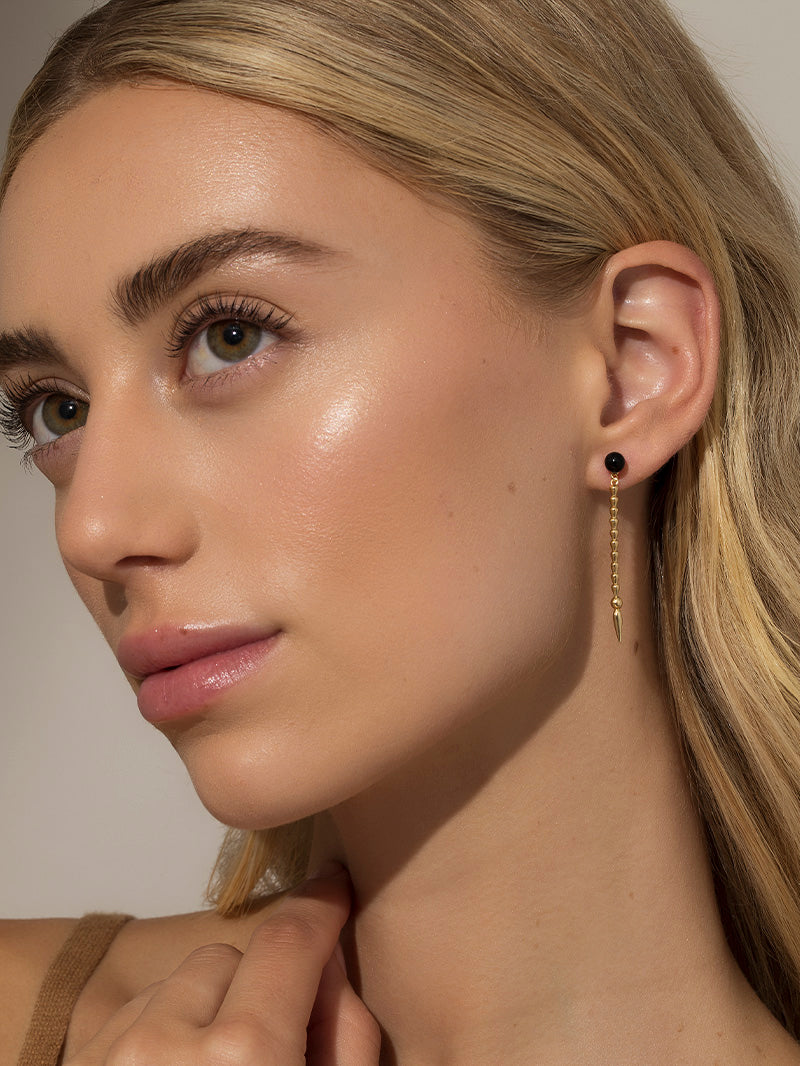 Down to It Earrings | Gold | Model Image | Uncommon James