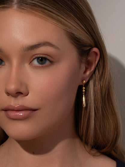 On the List Earrings | Gold | Model Image | Uncommon James