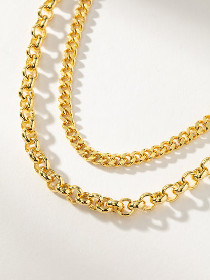 ["Double Up Chain Necklace ", " Gold ", " Product Detail Image ", " Uncommon James"]