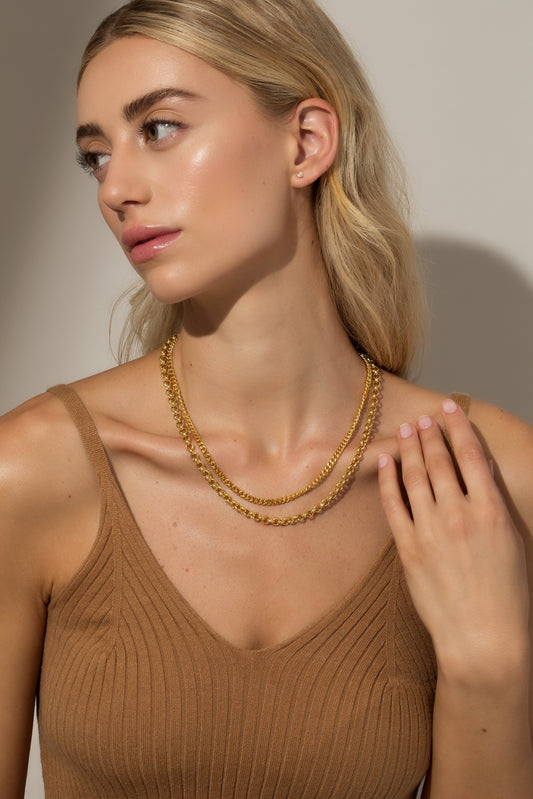 Double Up Chain Necklace | Gold | Product Image | Uncommon James
