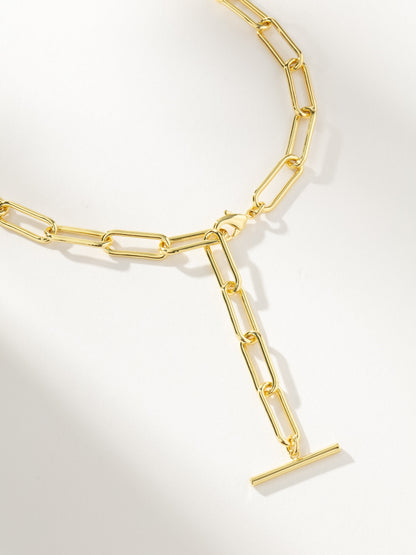 ["Excessive Chain Lariat Necklace ", " Gold ", " Product Detail Image ", " Uncommon James"]