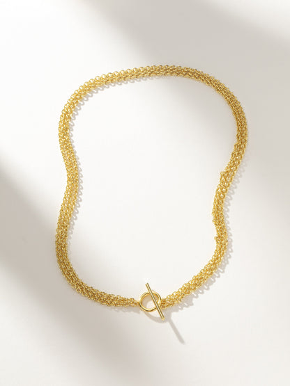 ["Iconic Triple Chains Necklace ", " Gold ", " Product Detail Image 3 ", " Uncommon James"]