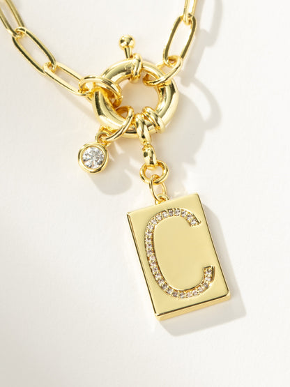 ["Initial Chain Necklace ", " Gold C ", " Product Detail Image ", " Uncommon James"]