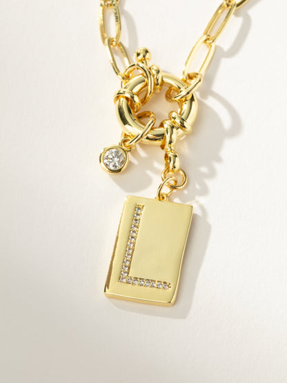 ["Initial Chain Necklace ", " Gold L ", " Product Detail Image ", " Uncommon James"]