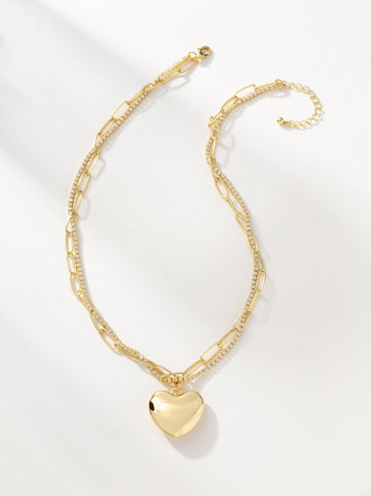 Intertwined Chain and Heart Necklace | Gold | Product Image | Uncommon James