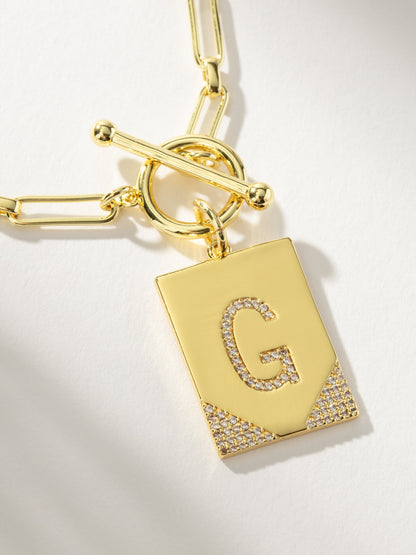 ["Leave Your Mark Chain Necklace ", " Gold G ", " Product Detail Image ", " Uncommon James"]