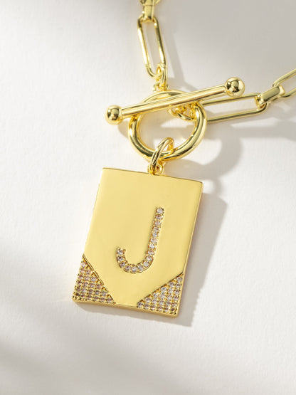["Leave Your Mark Chain Necklace ", " Gold J ", " Product Detail Image ", " Uncommon James"]