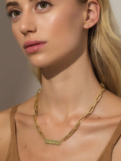 ["Love Life Necklace ", " Gold ", " Model Image ", " Uncommon James"]