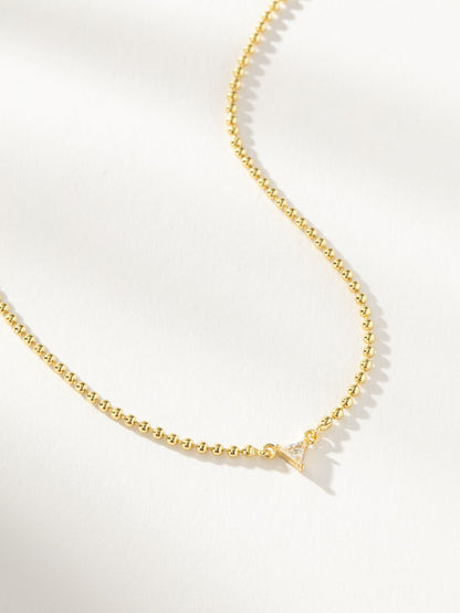 ["Love Triangle Necklace ", " Gold ", " Product Detail Image ", " Uncommon James"]