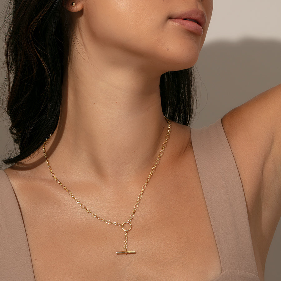 Unpredictable Necklace | Gold | Model Image | Uncommon James