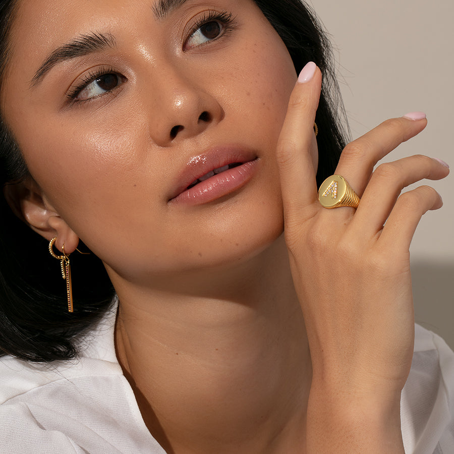 Initial Here Ring | Gold | Model Image 2 | Uncommon James