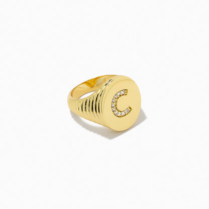 ["Initial Here Ring ", " Gold C 6 GoldC 7 Gold C 8 ", " Product Image ", " Uncommon James"]