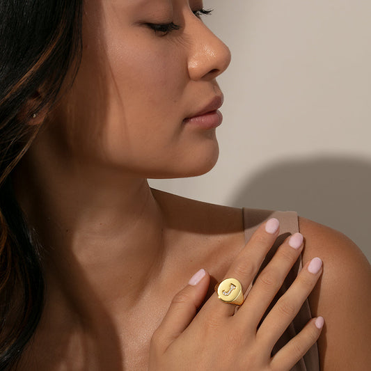 Initial Here Ring | Gold A 6 Gold A 7 Gold A 8 | Product Image | Uncommon James