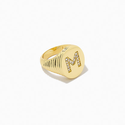 ["Initial Here Ring ", " Gold M 6 Gold M 7 Gold M 8 ", " Product Image ", " Uncommon James"]