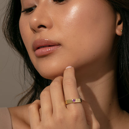 ["Pink Heart Ring ", " Gold ", " Model Image 2 ", " Uncommon James"]