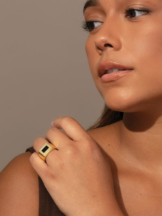 Royal Onyx Ring | Gold | Product Image | Uncommon James