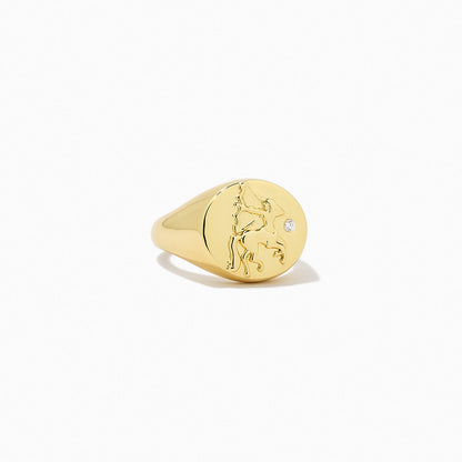 ["Zodiac Ring ", " Gold SAGITTARIUS ", " Product Image ", " Uncommon James"]