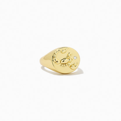 ["Zodiac Ring ", " Gold SCORPIO ", " Product Image ", " Uncommon James"]