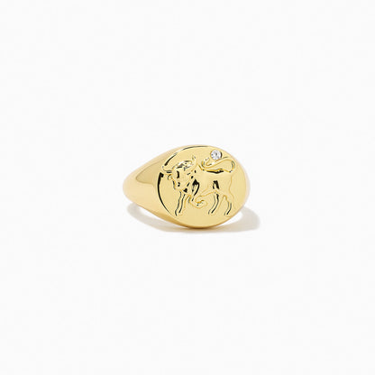 ["Zodiac Ring ", " Gold TAURUS ", " Product Image ", " Uncommon James"]