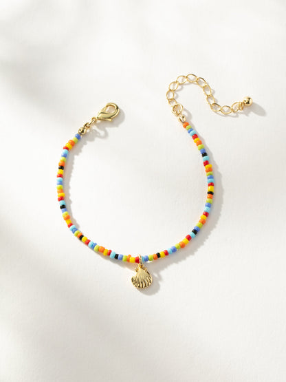 Beaded Shell Bracelet | Gold | Product Image | Uncommon James