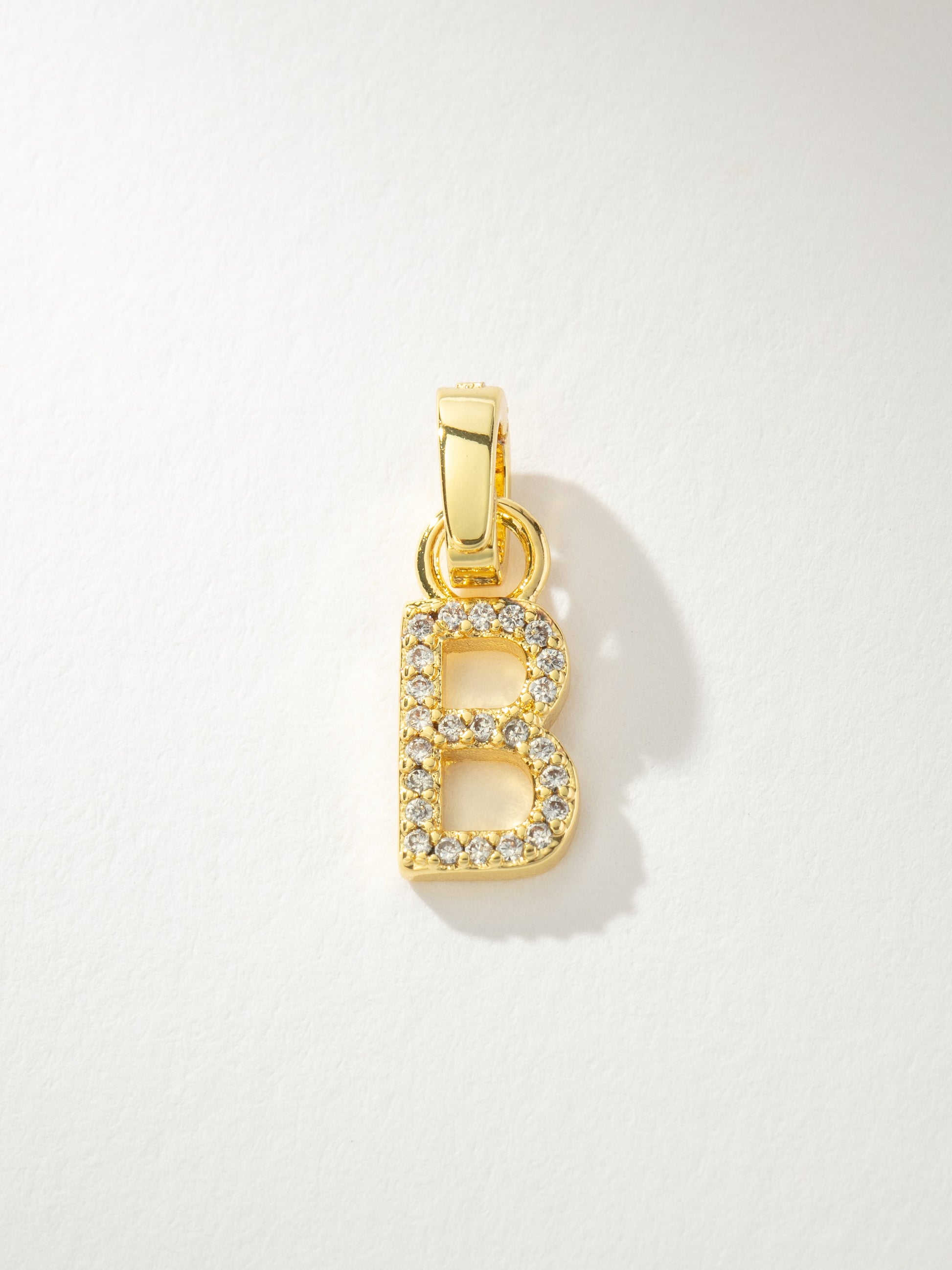 Letter Charm | Pavé Gold B | Product Image | Uncommon James